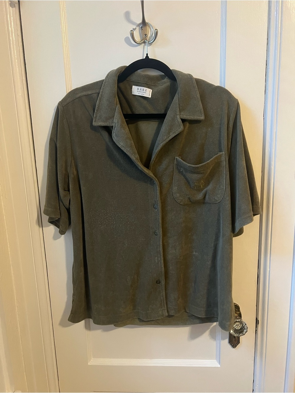 Charlie Holiday Bare Terrycloth Shirt in Olive